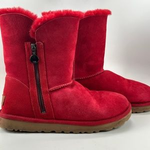 Red UGG Boots, Side Zip